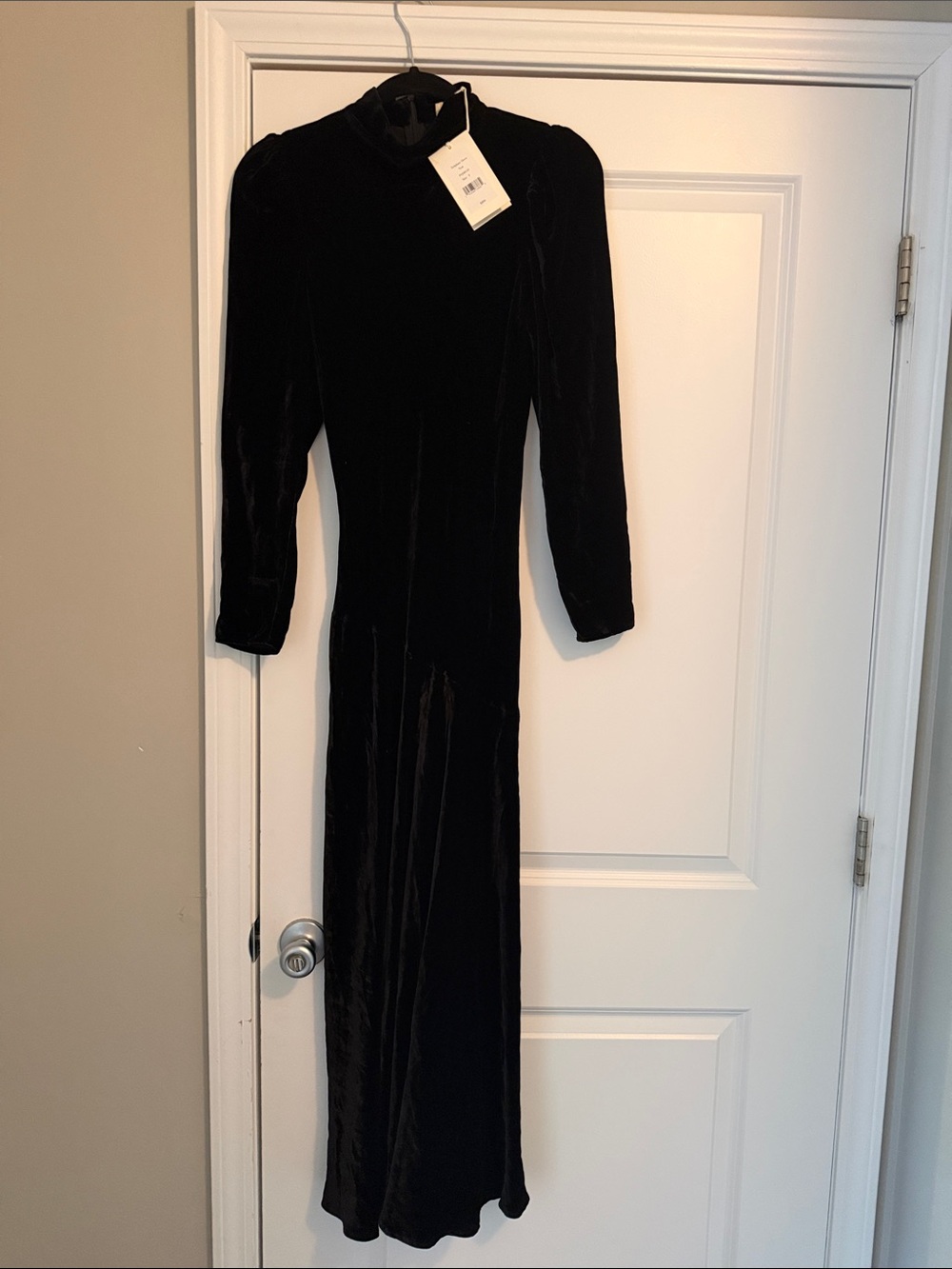 Ulla Johnson Black Velvet High-Neck Maxi Dress